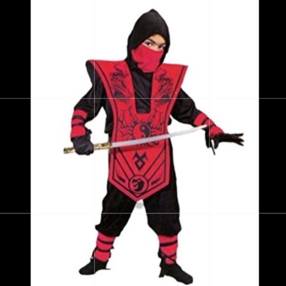 red and black ninja costume